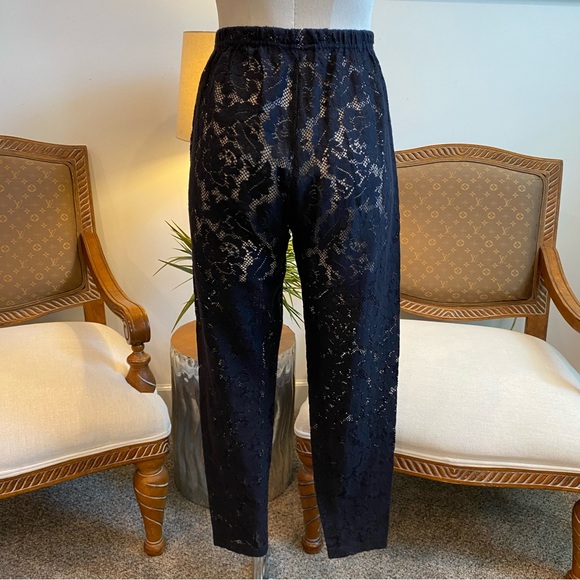 Vintage 80s-90s Black Lace Pants - Picture 3 of 9